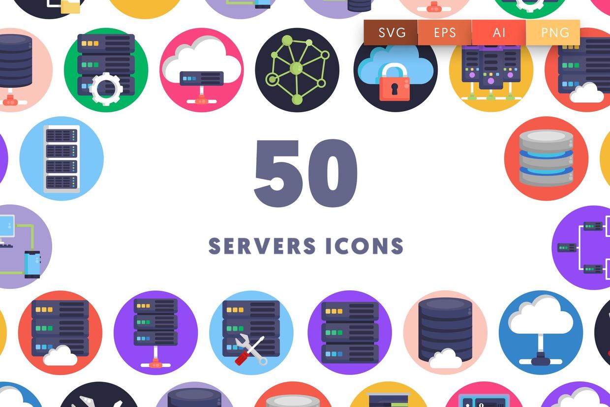 50个服务器业务主题图标