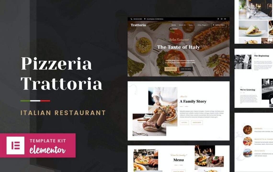 精美可口餐饮饮食意大利披萨面店餐厅元素WordPress模板套件