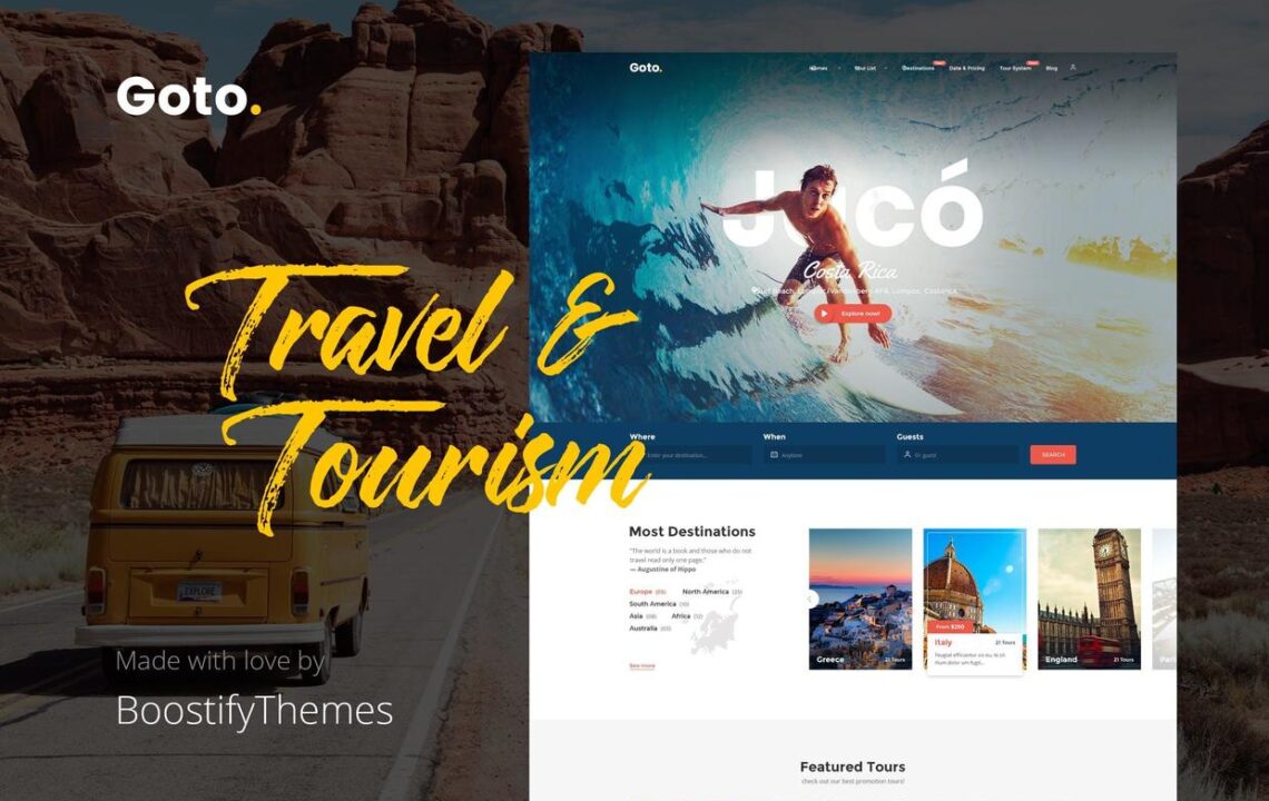 旅游运动健身娱乐主题WordPress模板设计 Goto