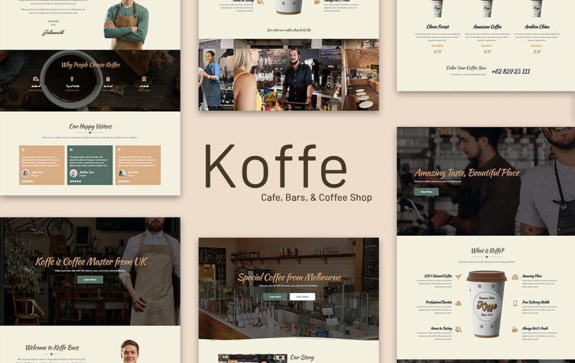 快速便捷专业高品质咖啡元素咖啡店WordPress模板工具包