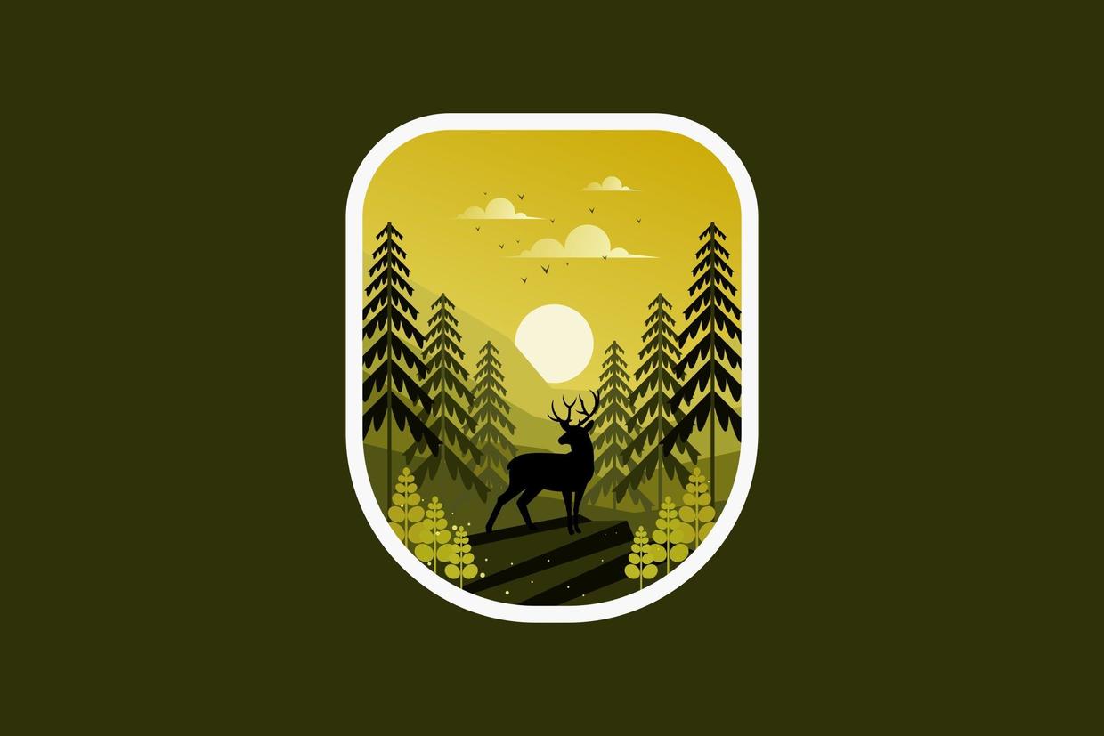 森林小鹿矢量插画
