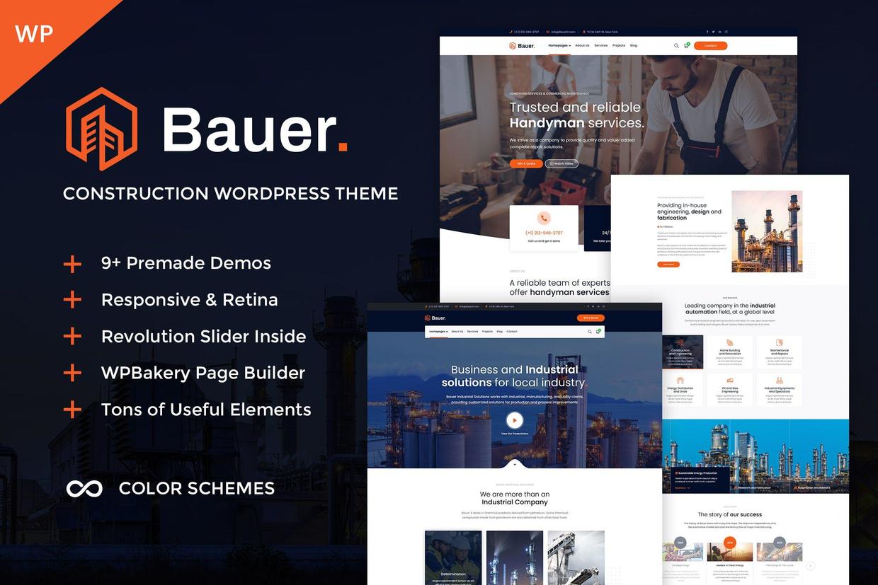 Bauer – Construction & Industrial WordPress Theme Bauer-建筑与工业WordPress主题