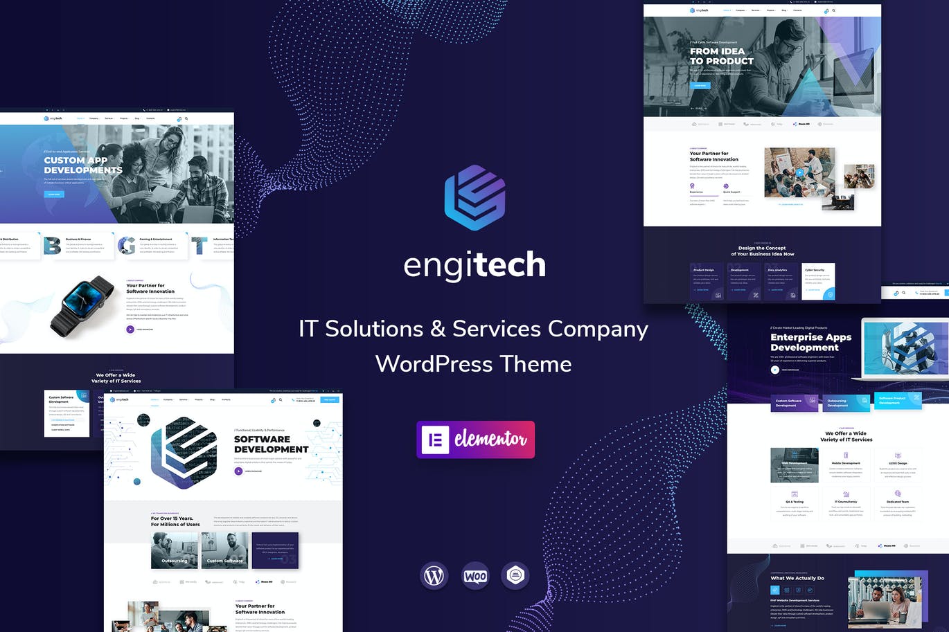 商务IT服务网站设计WordPress主题插件 Engitech