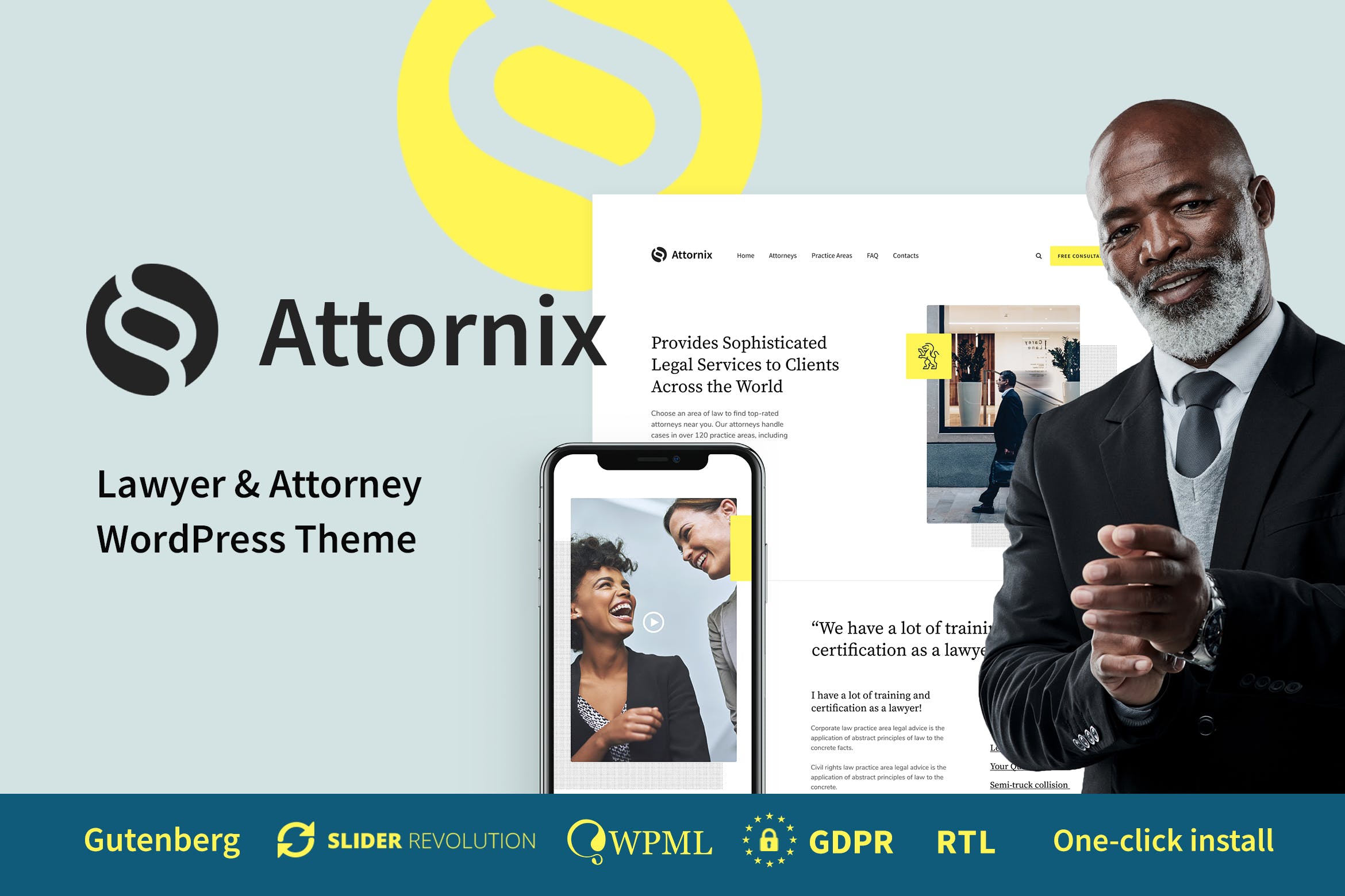 Attornix – Lawyer WordPress Theme Attornix-律师wordpress主题