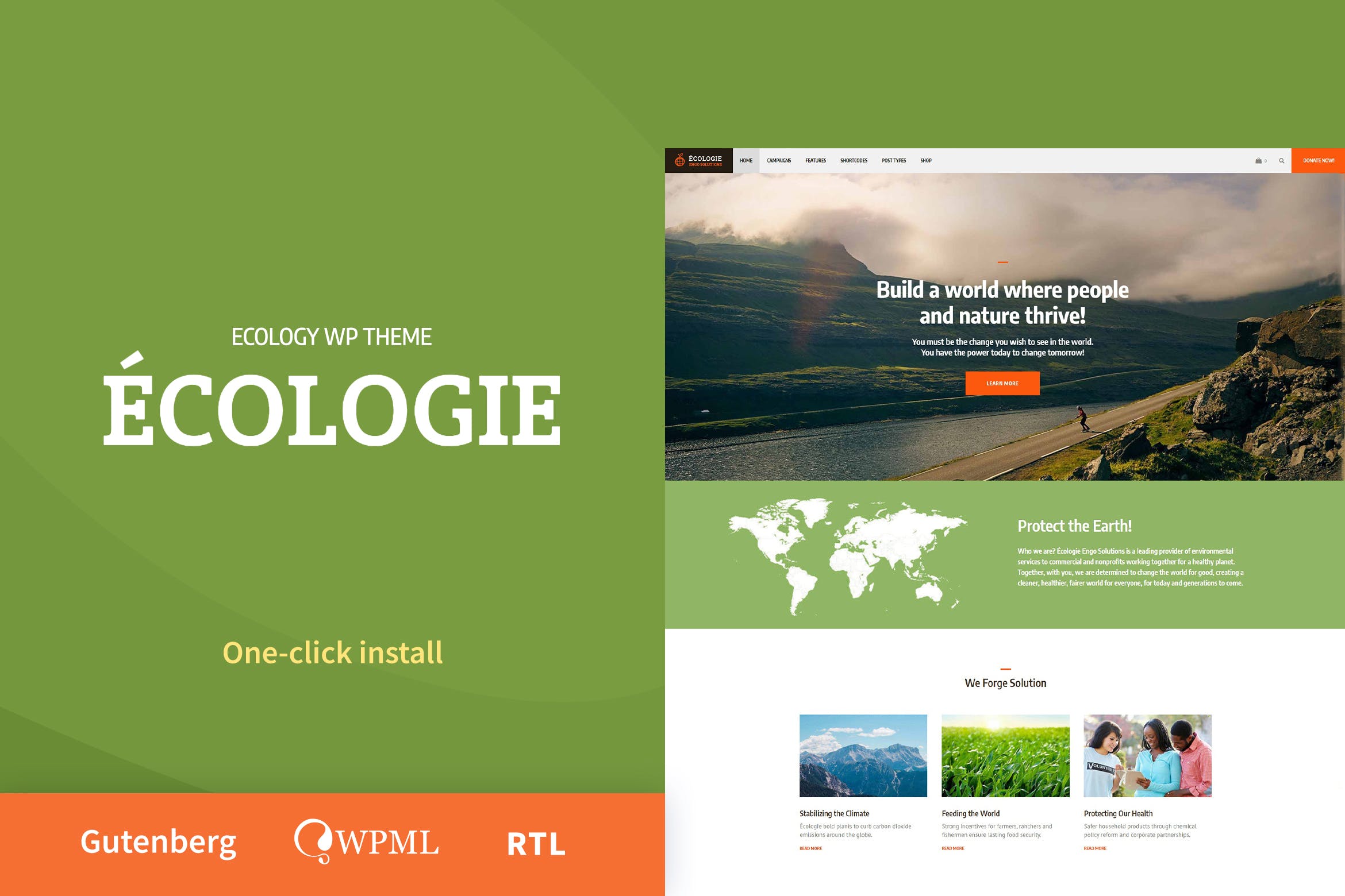 Ecologie – Environmental & Ecology WordPress Theme 环境保护wordPress主题