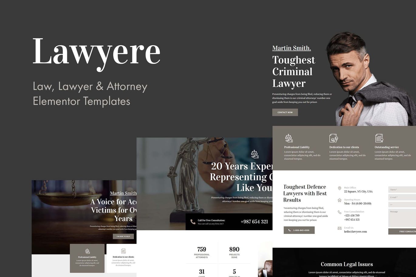 法律/律师/律师事务所WP网站Elementor模板