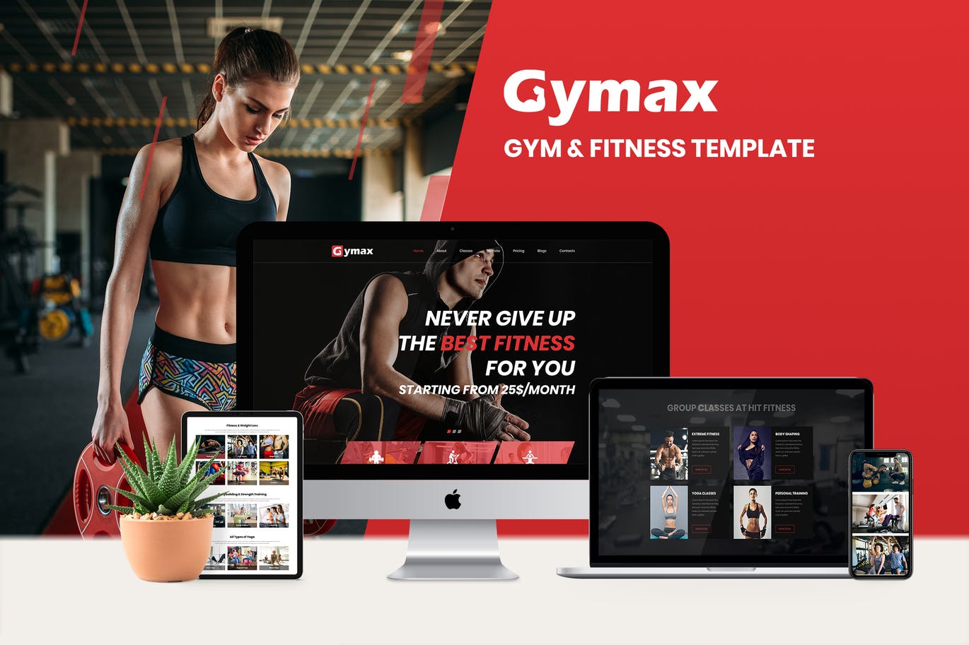 健身房/健身俱乐部WP网站Elementor模板 Gymax