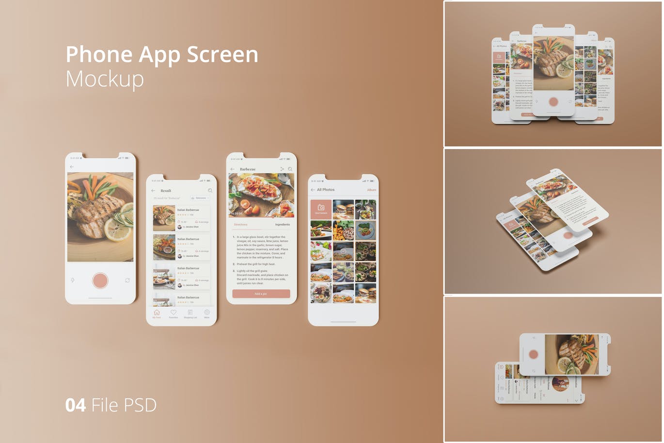 高品质的手机APP UI样机展示模型mockups