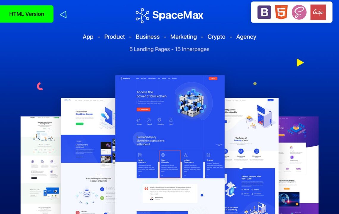 多用途网站HTML着陆页模板 SpaceMax