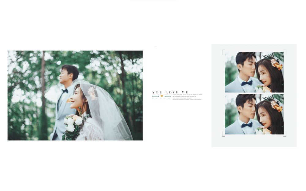 简洁婚礼相册模板横版psd-2351