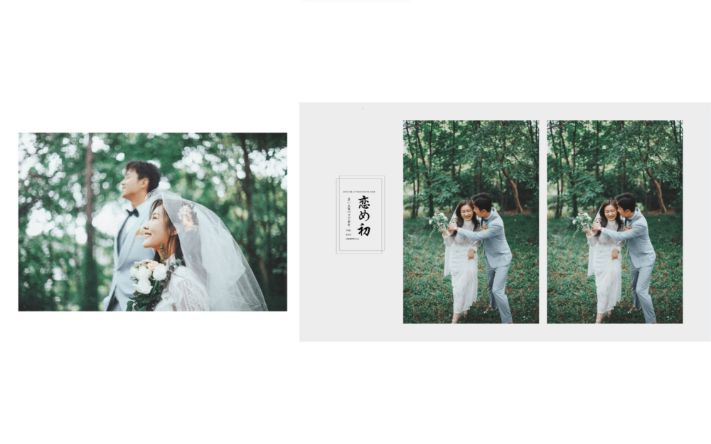 简洁婚礼相册模板横版psd-9384