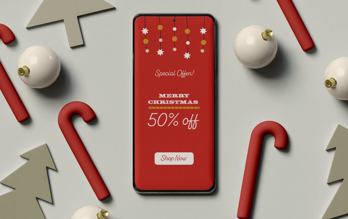 圣诞主题手机销售屏幕样机