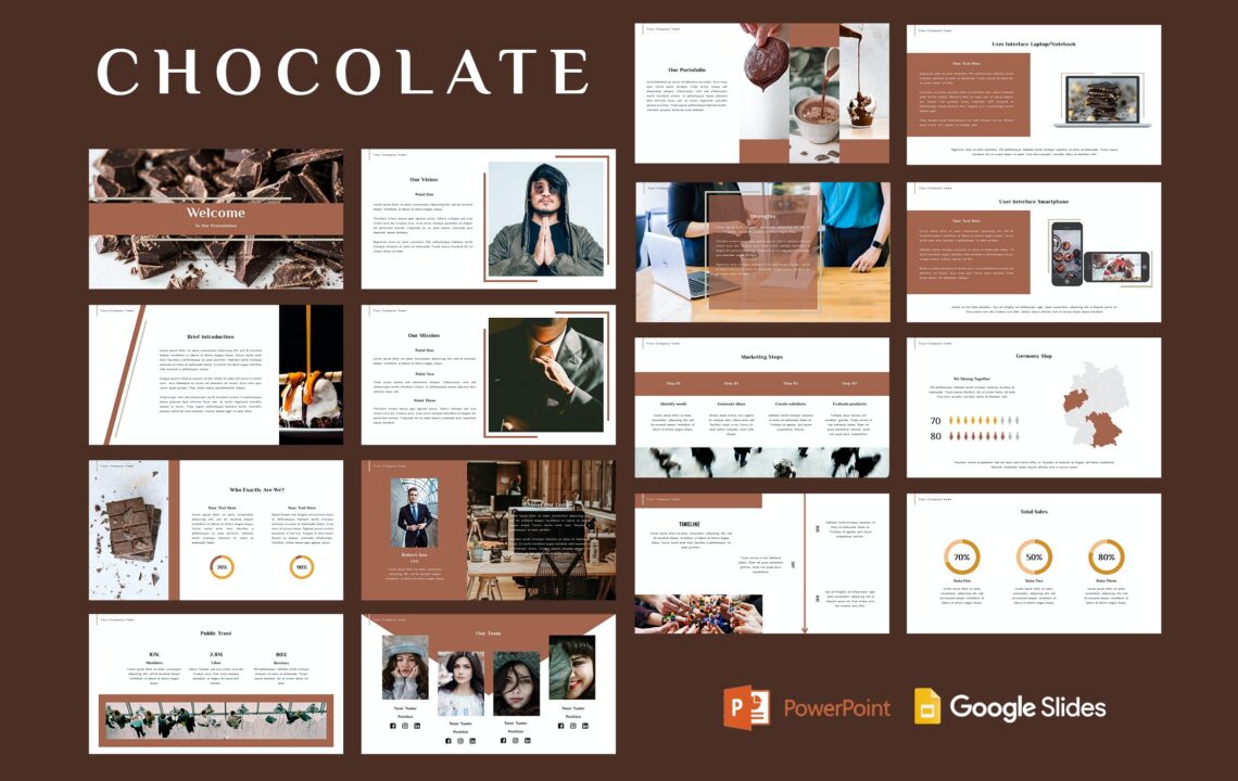 巧克力食品推广PPT幻灯片设计模板