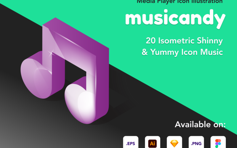 30个音乐媒体播放器应用程序图标插画