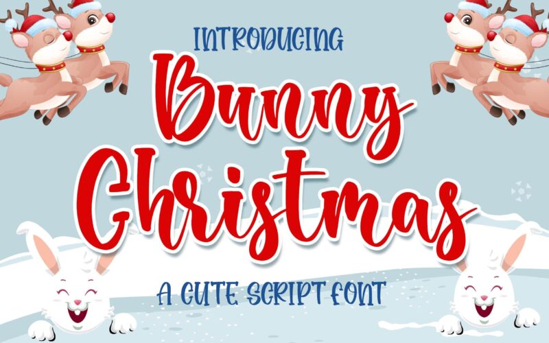 欢乐圣诞兔子主题可爱英文字体