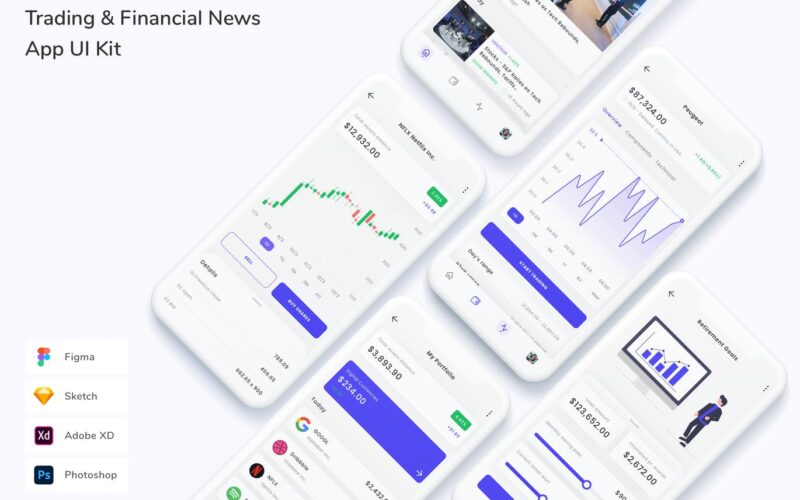 交易和金融新闻 App UI Kit