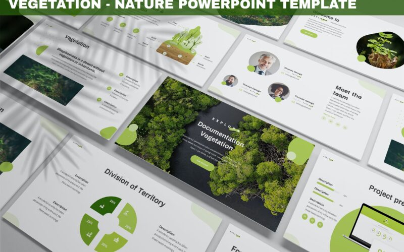 绿植自然PPT创意模板