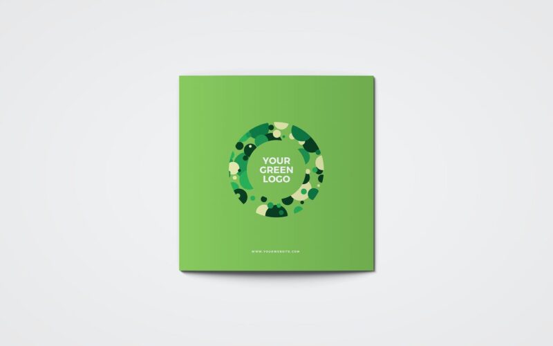 时尚高端专业的高品质清新简约生态绿色三折页设计模板