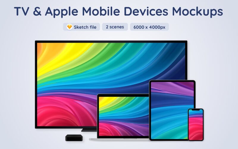 Apple TV和 Apple响应式设备样机