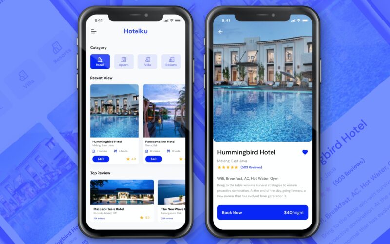 酒店预订App应用页面设计模板